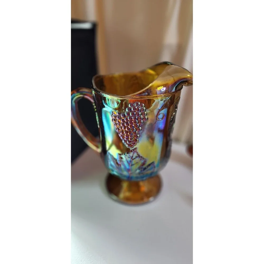 Indiana Glass carnival glass pitcher.
